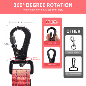 Correas de Seguridad para Perros de Nailon Reflectante Resistente Personalizadas con Cinturón de Seguridad para Automóvil, Doble Asa, Correa para Perros con Manos Libres para Entrenamiento - Product Image 3