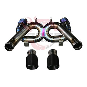 ท่อไอเสีย Vortex Titanium สำหรับ McLaren 720S แบบตรง Catback สีฟ้า Burnt Blue รุ่น Track Edition พร้อมท่อ X และปลายท่อสีดำ - Product Image 3