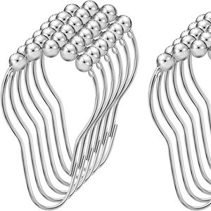 Un ensemble <span class=keywords><strong>de</strong></span> 12 crochets <span class=keywords><strong>de</strong></span> <span class=keywords><strong>rideau</strong></span> <span class=keywords><strong>de</strong></span> <span class=keywords><strong>douche</strong></span> en acier inoxydable sans rouille, boules <span class=keywords><strong>à</strong></span> rouleaux robustes, <span class=keywords><strong>anneaux</strong></span> <span class=keywords><strong>de</strong></span> <span class=keywords><strong>rideau</strong></span> <span class=keywords><strong>pour</strong></span> tringles <span class=keywords><strong>de</strong></span> baignoire - Product Image 2