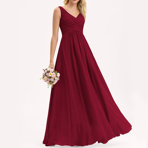 Nouvelle <span class=keywords><strong>robe</strong></span> <span class=keywords><strong>de</strong></span> <span class=keywords><strong>demoiselle</strong></span> <span class=keywords><strong>d</strong></span>'<span class=keywords><strong>honneur</strong></span>, <span class=keywords><strong>robe</strong></span> maxi élégante en mousseline <span class=keywords><strong>de</strong></span> soie pour femmes, col en V, sans manches, taille froncée, <span class=keywords><strong>robe</strong></span> <span class=keywords><strong>de</strong></span> soirée formelle pour mariage, soirée, bal - Product Image 3