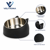 Gamelle surélevée en acier inoxydable pour chat, inclinée pour la protection du cou, anti-déversement, pour nourriture et eau, vente en gros, vert, noir, bleu, rose