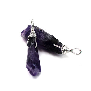 Collar con colgante de piedra Natural de cristal, accesorios de bricolaje para pulsera de amatista - Product Image 3