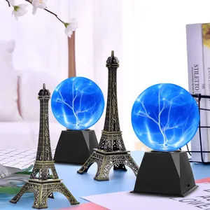 Neue 6-Zoll-Magic Glass Plasma Ball Kugel Blitz lampe Licht Party Nacht atmosphäre Lampe Schwarz Sockel