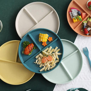 <span class=keywords><strong>Plato</strong></span> de Control de Porciones con 3 Divisiones, Material de Paja de Trigo, para Comidas Saludables, Apto para Niños <span class=keywords><strong>y</strong></span> Bebés - Product Image 2