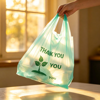 Sacs en plastique biodégradables personnalisés en gros pour supermarchés et épiceries, sacs en forme de gilet, sacs en forme de T-shirt, sacs d'emballage en plastique