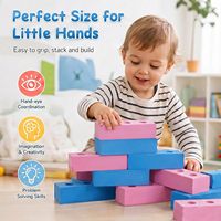 Briques de construction en mousse EVA 50 pièces, blocs empilables souples et légers pour enfants de 3 ans et plus, jeu intérieur/extérieur, apprentissage STEM en classe