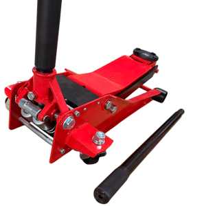 Martinetto Idraulico Rosso Grande in Acciaio a Basso Profilo da 3 Tonnellate per Sollevamento Veicoli - Product Image 1
