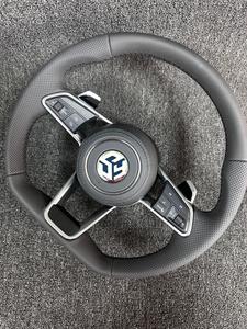 Volante Deportivo de Cuero para VW Transporter, T-Roc, Beetle, Polo 6R, <span class=keywords><strong>Scirocco</strong></span>, Jetta, Tiguan, T6, Passat B6, B7, B8, Amarok, EOS - Product Image 6