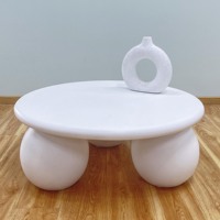 Artisanat de haute qualité du Vietnam, table basse ronde moderne en fibrociment, mobilier d'extérieur pour hôtel et entrée