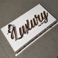 Nouvelles lettres rétroéclairées faciles à décorer ! Lettres rétroéclairées or rose pour extérieur, panneau en acier inoxydable blanc, enseignes lumineuses LED, enseigne commerciale LED personnalisée