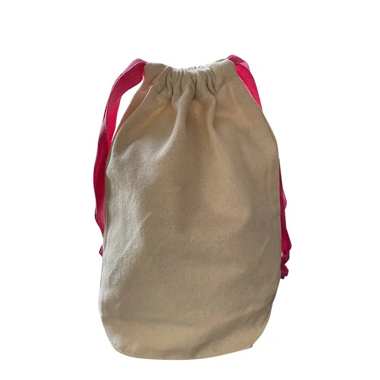 Gros Écologique réutilisable coton cordon sac à poussière sac à dos personnalisé sac de cordon toile pour produits cosmétiques