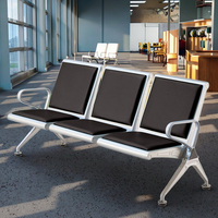 Chaises de réception Ekintop durables et écologiques à 3 places avec coussin en cuir pour salle d'attente d'aéroport, sièges publics à usage commercial