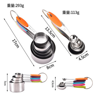 Stainless Steel Measuring Cups And Spoons Set 10 Piece With Graduations For Baking Coffee And Household Use - Product Image 3