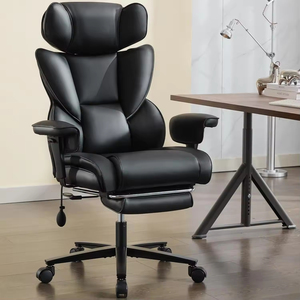 Ergonomic High Back <b>Leather</b> Office <b>Chair</b> <b>Reclining</b> Gaming <b>Chair</b> with Footrest Adjustable Headrest - Product Image 4