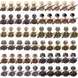 20 pièces/ensemble Soldats militaires de la Seconde Guerre mondiale, blocs de construction, figurines d'action, URSS, États-Unis, Royaume-Uni, France, Japon, Canada, Italie, Chine, unisexe - Product Image 1