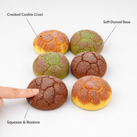 Jouet Squishy Bun Split Top à remontée lente, motif croix dorée, mignon, anti-stress, décoration de bureau, cadeau