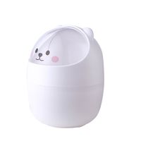 Organisateur de bureau en plastique en forme d'ours de dessin animé mignon avec porte-stylo et poubelle de bureau pour rangement