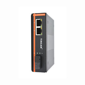 TiNCAM 1000Mbps 1 * SC + 1 * RJ45 Port Din Rail SM Simplex 12V ~ 52V -40 ℃-80 ℃ pour convertisseur de média de commutateur Ethernet industriel CCTV FTTH - Product Image 1