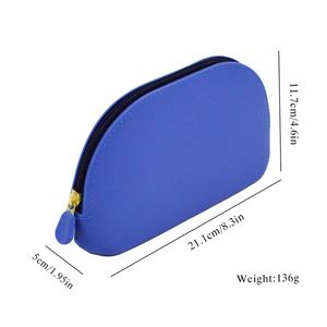 Custom Candy Color Beauty Cosmetic Silicone Bag Cosmetics Zipper Shell-shaped <b>Make</b> <b>up</b> <b>Pouch</b> Bag - Product Image 4