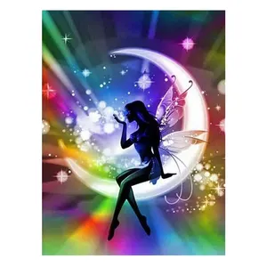 Moon Butterfly Fairy 5d Diamond Painting Kit Diy Full Drill Canvas Art Cartoon Diamond Embroidery Gift For Children