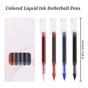 ปากกาลูกลื่นแบบน้ำ 0.5 มม. สีดำ น้ำเงิน แดง ชมพู ส้ม เขียว ม่วง - Product Image 2