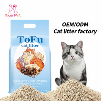 Litière pour chat en tofu écologique à prix d'usine, contrôle supérieur des odeurs, biodégradable et jetable aux toilettes, vente en gros