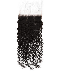 6x6 pour HD dentelle fermeture profonde bouclés Remy cheveux tissage 100% cheveux humains vierges brésilien vague lâche 8 pouces étiré Machine - Product Image 1