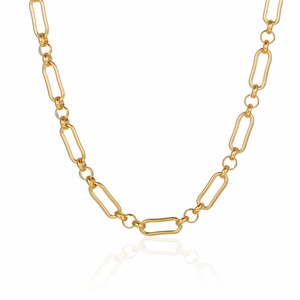 Hot Selling Stainless Steel Link Chains Exquisite Gift 18k Gold Plated Paperclip <b>Choker</b> Necklace - Product Image 1