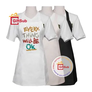 بيع بالجملة مطبخ طبخ طاه شعار مطبوع مخصص مئزر لون خالص قماش قطني للأطفال