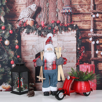 Nouvel An Noël Santa Home Collection Festival & Holiday Plaid Ski Xmas American Face Santa Figures
