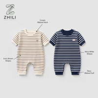 Vêtements pour bébé printemps-automne 2025 : Nouvelle combinaison décontractée rayée à manches longues pour nouveau-nés, idéale pour les sorties