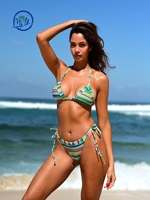 Bikini Designer Imprimé Rayures Colorées 2026 Nouveau Style Brésilien Maillot de Bain 2 Pièces Personnalisable avec Logo Fournisseur d'Usine