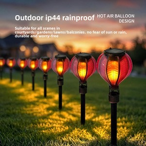 Lámpara Colgante Solar LED de Estilo Europeo con Forma de Globo Aerostático para Patio, Lámpara de Techo para Exteriores, para <span class=keywords><strong>Restaurante</strong></span>, Venta al por Mayor - Product Image 2