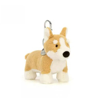 Porte-clés en peluche chien Corgi, mini pendentif chiot doux et moelleux pour sac à dos