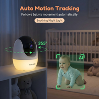 Monitor Inteligente para Bebés Anicebb con Luz Nocturna, Modo VOX, Recordatorio de Alimentación, Detección de Temperatura Ambiente, Cámara de Video para Bebés de 4.3 Pulgadas y 1080P