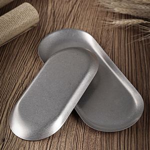 ถาดโลหะรูปวงรีสไตล์ญี่ปุ่นสำหรับของหวาน ซูชิ ผลไม้ เค้ก สลัด และของว่าง - Product Image 3