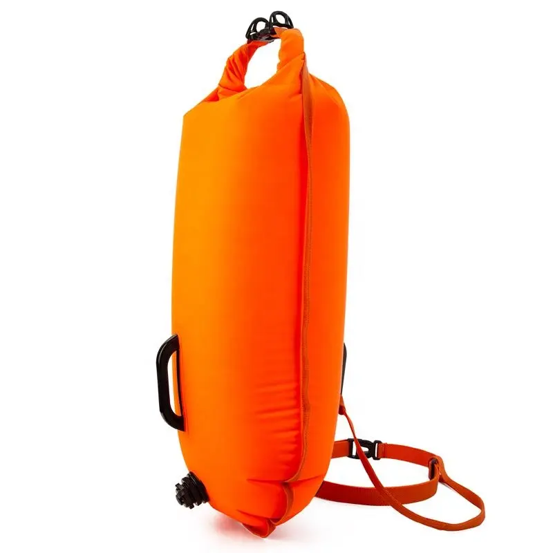 20L Waterproof Swim Bouy with Storage Space Inflatable Dry Bag Bright Color Swim Safety Float for Open Water Swimmers