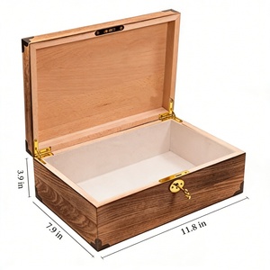 Boîtes de Rangement <span class=keywords><strong>en</strong></span> <span class=keywords><strong>Bois</strong></span> Massif Marron Foncé <span class=keywords><strong>Sur</strong></span> <span class=keywords><strong>Mesure</strong></span> et Boîtes <span class=keywords><strong>en</strong></span> <span class=keywords><strong>Bois</strong></span> Charnières Différents Styles, Coffrets Emballés <span class=keywords><strong>en</strong></span> <span class=keywords><strong>Bois</strong></span> - Product Image 3