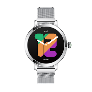Montre intelligente Lady Fitness 1.19 \ "Amoled Screen BT Call Heart Rate SpO2 Tracking Menstrual Period Monitoring Stainless Steel for - Product Image 1