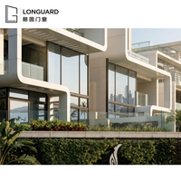 Vidriera Panorámica de Piso a Techo, Fija, Moderna, de Aluminio, con Marco Delgado y Vidrio Tintado, para Villas y Hoteles