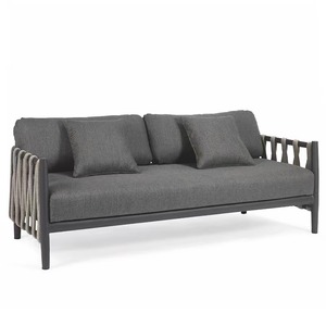 Ensemble de salon de jardin en rotin en forme de L, structure en alliage d'aluminium, résistant aux intempéries, pour cour, villa, balcon - Product Image 3