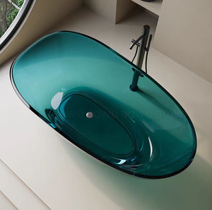 Baignoire <span class=keywords><strong>en</strong></span> résine de <span class=keywords><strong>pierre</strong></span> solide de couleur bleu profond salle de bain d'hôtel baignoire à remous <span class=keywords><strong>en</strong></span> résine transparente propre à travers la baignoire de rêve - Product Image 6