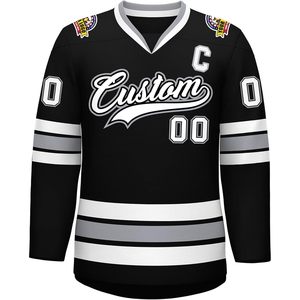 Camiseta de Hockey Personalizada para Hombre, Cuello en V, Sublimada, Absorbente de Humedad, Ropa de Hockey sobre Hielo Unisex para Adultos, 420g - Product Image 1