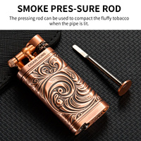 Briquet à flamme jet CIGARLOONG coupe-vent avec finition bronze antique, design portable pour les amateurs de tabac et les voyages en extérieur