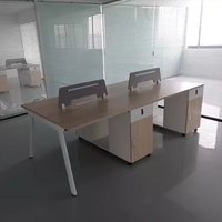 Meubles de table en aggloméré MFC OEM bureau à double cabine d'usine station de travail de bureau modulée de couleur beige