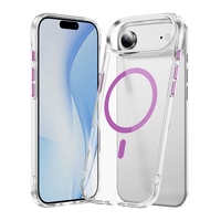 Nouvelle coque transparente de protection en TPU acrylique et métal pour 17 Air 16 15 Pro Max, antichoc, charge magnétique sans fil