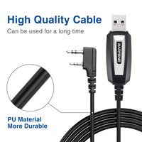 Cable de Programación USB para Walkie Talkie Analógico Baofeng, Software CD con Controlador de Puerto K, Cable de Datos para UV-5R Mini UV-82 UV-32, Radio Bidireccional