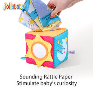 Jollybaby Boîte à mouchoirs carrée magique sensorielle douce pour nourrisson, jouet en peluche, boîte à mouchoirs et <span class=keywords><strong>mouchoir</strong></span> personnalisé - Product Image 2