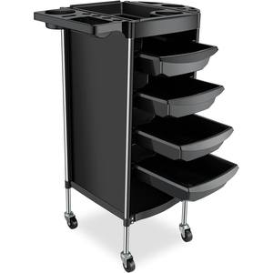 Carrito de Plástico con Ruedas para Salón de Belleza, Organizador de 5 Niveles con Asa, Carrito Portátil para Herramientas de Peluquería para Estilistas - Product Image 6