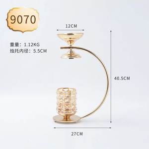 מעמד לסידור פרחים ונרות ממתכת ברזל למרכז ארוחת ערב מסיבת חתונה - Product Image 4